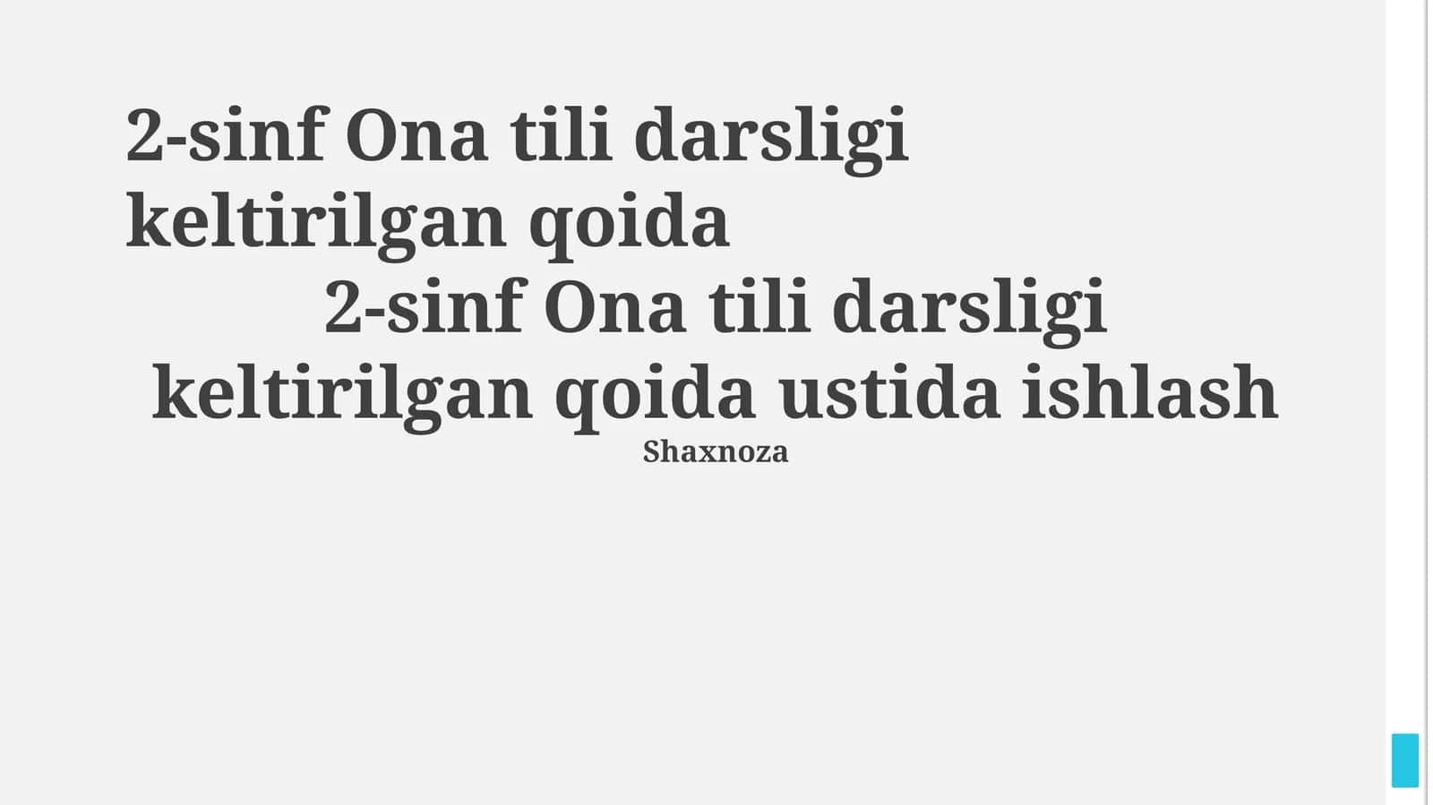 2-sinf Ona tili darsligi keltirilgan qoida 1