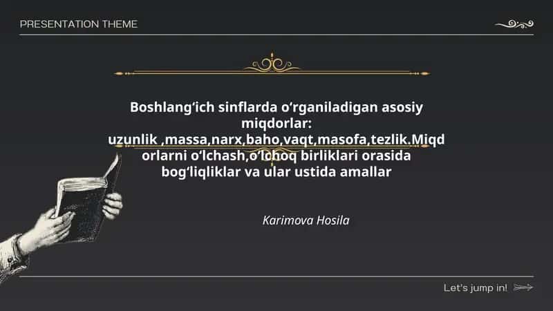 Boshlangʻich sinflarda oʻrganiladigan asosiy miqdorlar 1