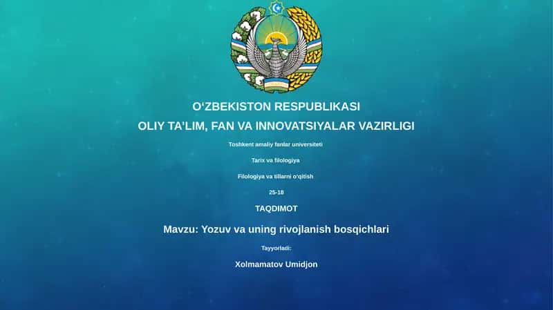 Yozuv va uning rivojlanish bosqichlari 1