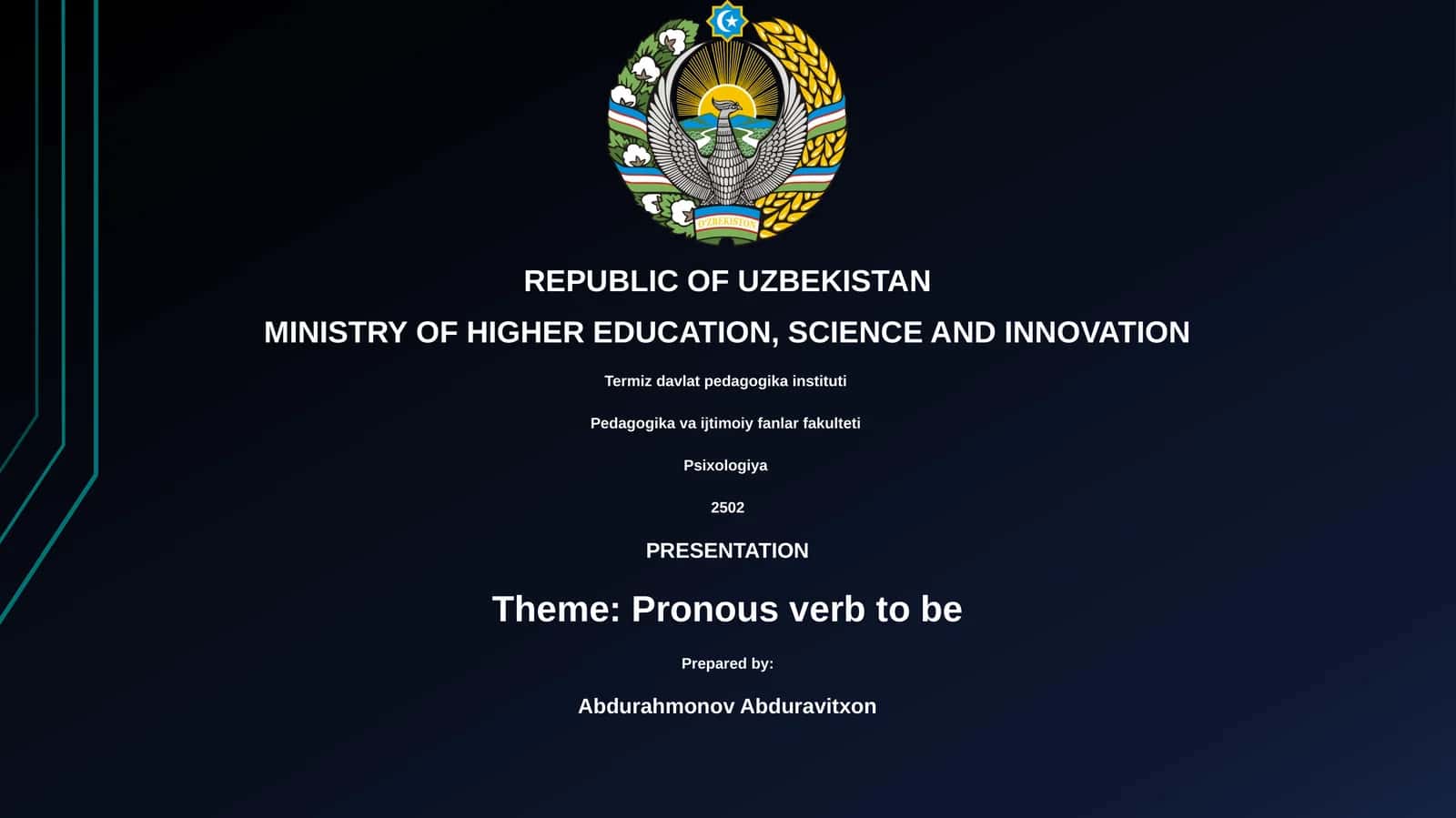 Pronous verb to be 1