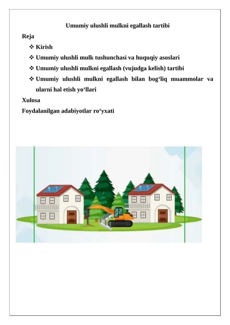 Umumiy ulushli mulkni egallash tartibi 1