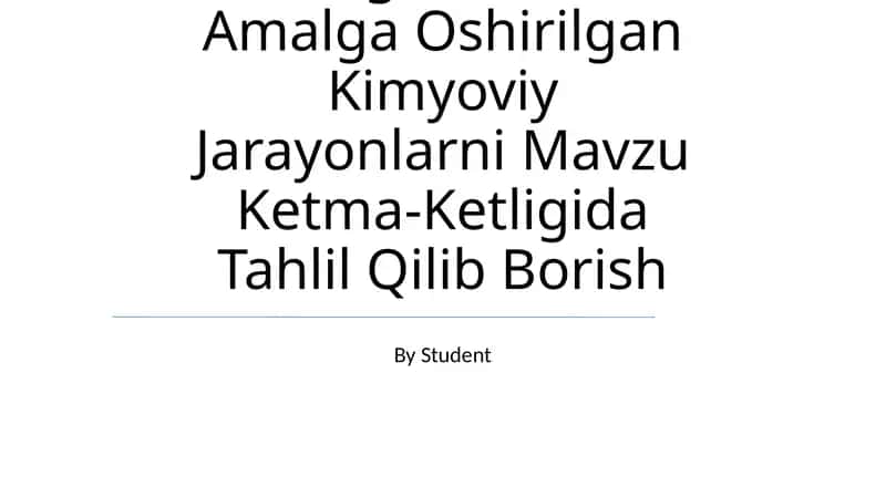 Kimyo Labaratoriya Mashgʻulotlari 1
