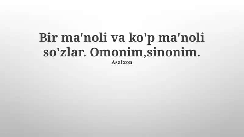 Omonimlar 1