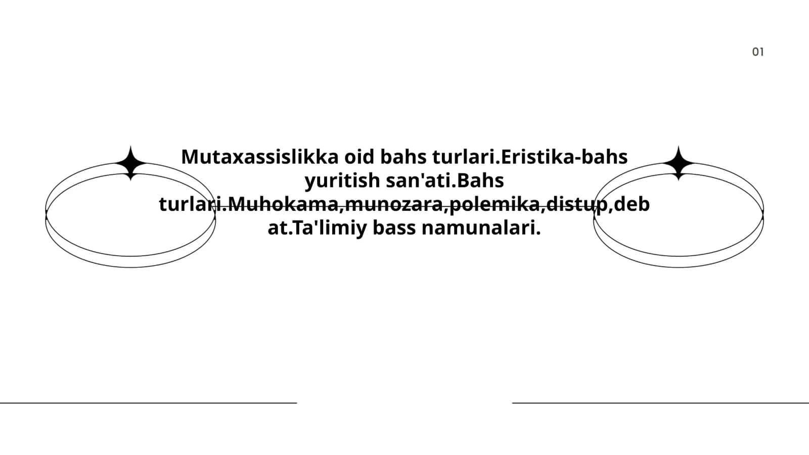 Mutaxassislikka oid bahs turlari 1
