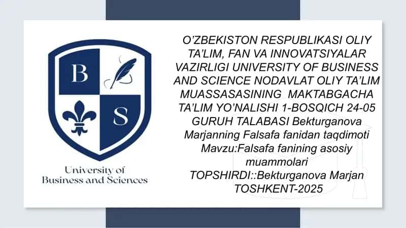 Falsafa fanidan taqdimot 1