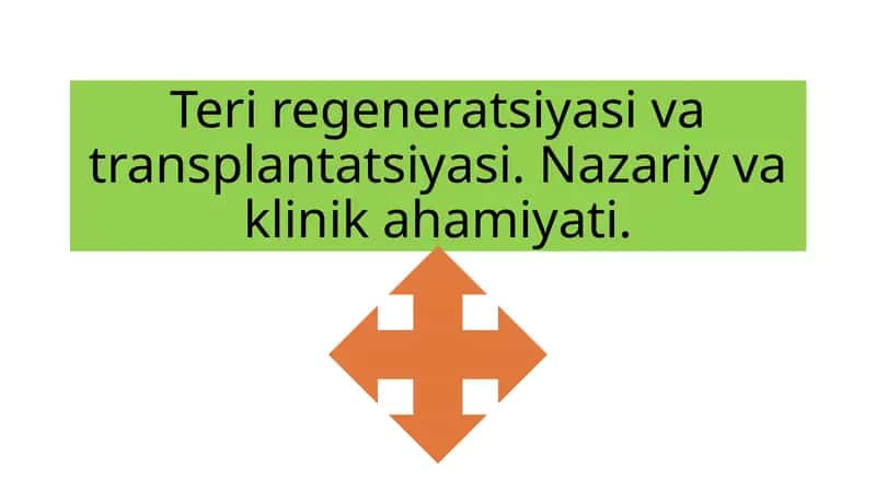 Teri Regeneratsiyasi va Transplantatsiyasi 1