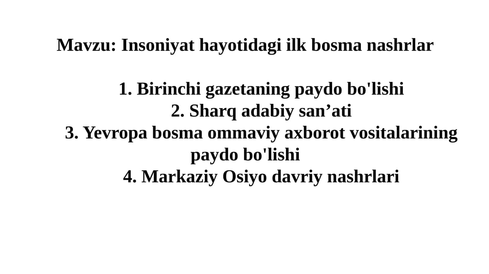 Insoniyat hayotidagi ilm-bosma nashrlar 1