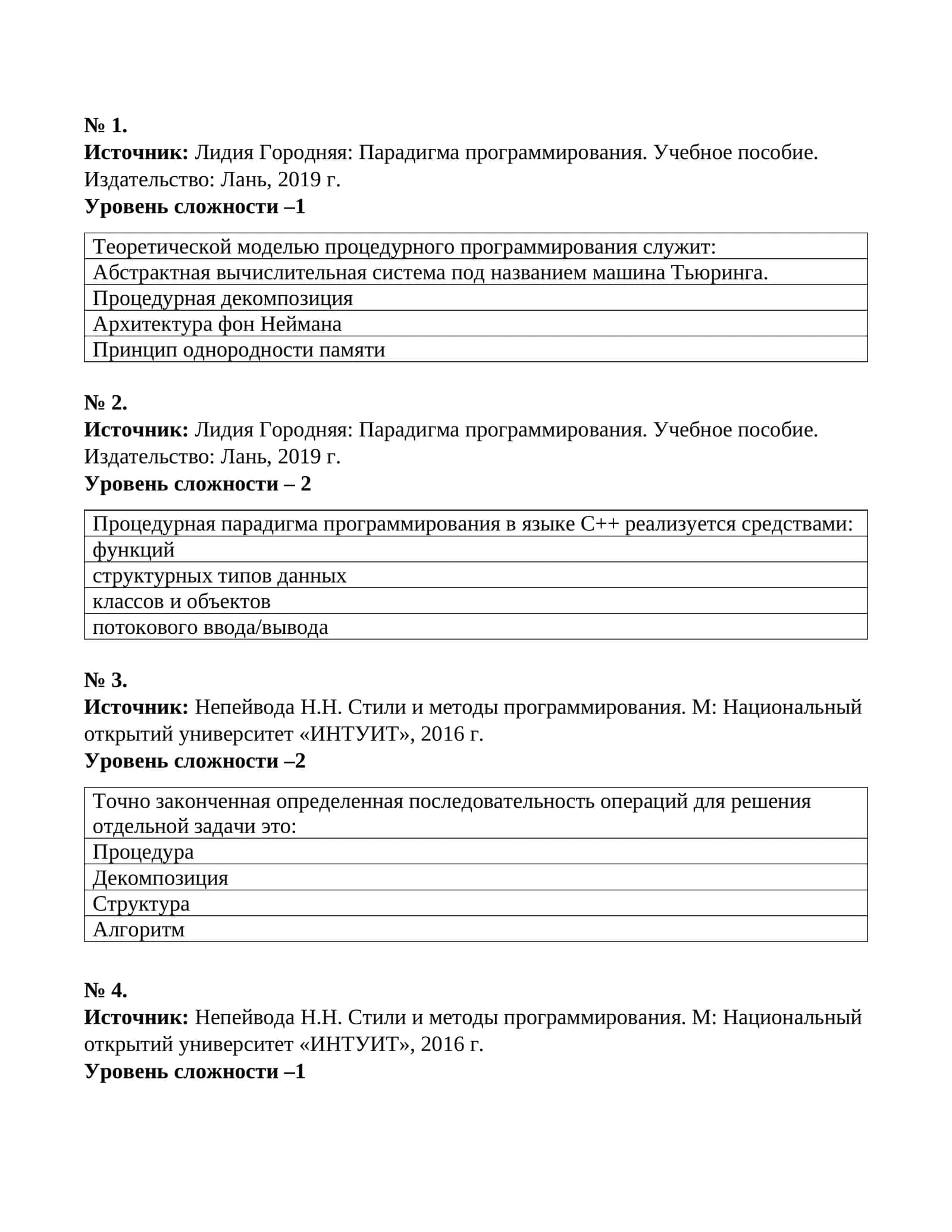 Процедурная парадигма программирования 1