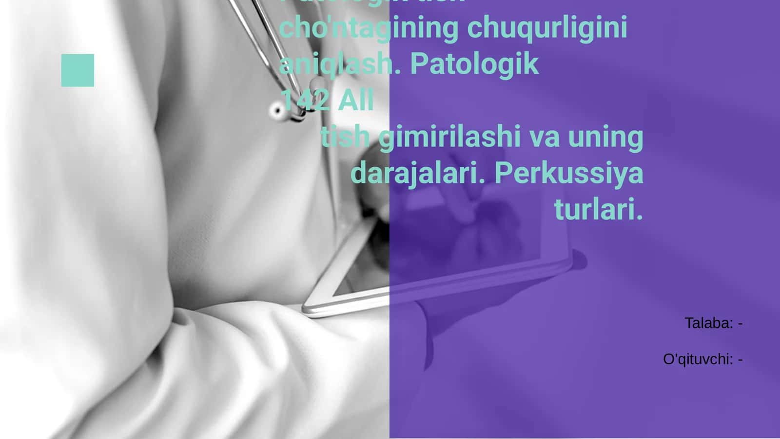 Patologik tish cho'ntagining chuqurligini aniqlash 1