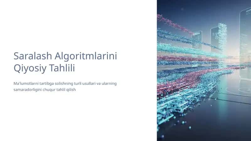 Saralash Algoritmlarini Qiyosiy Tahlili 1