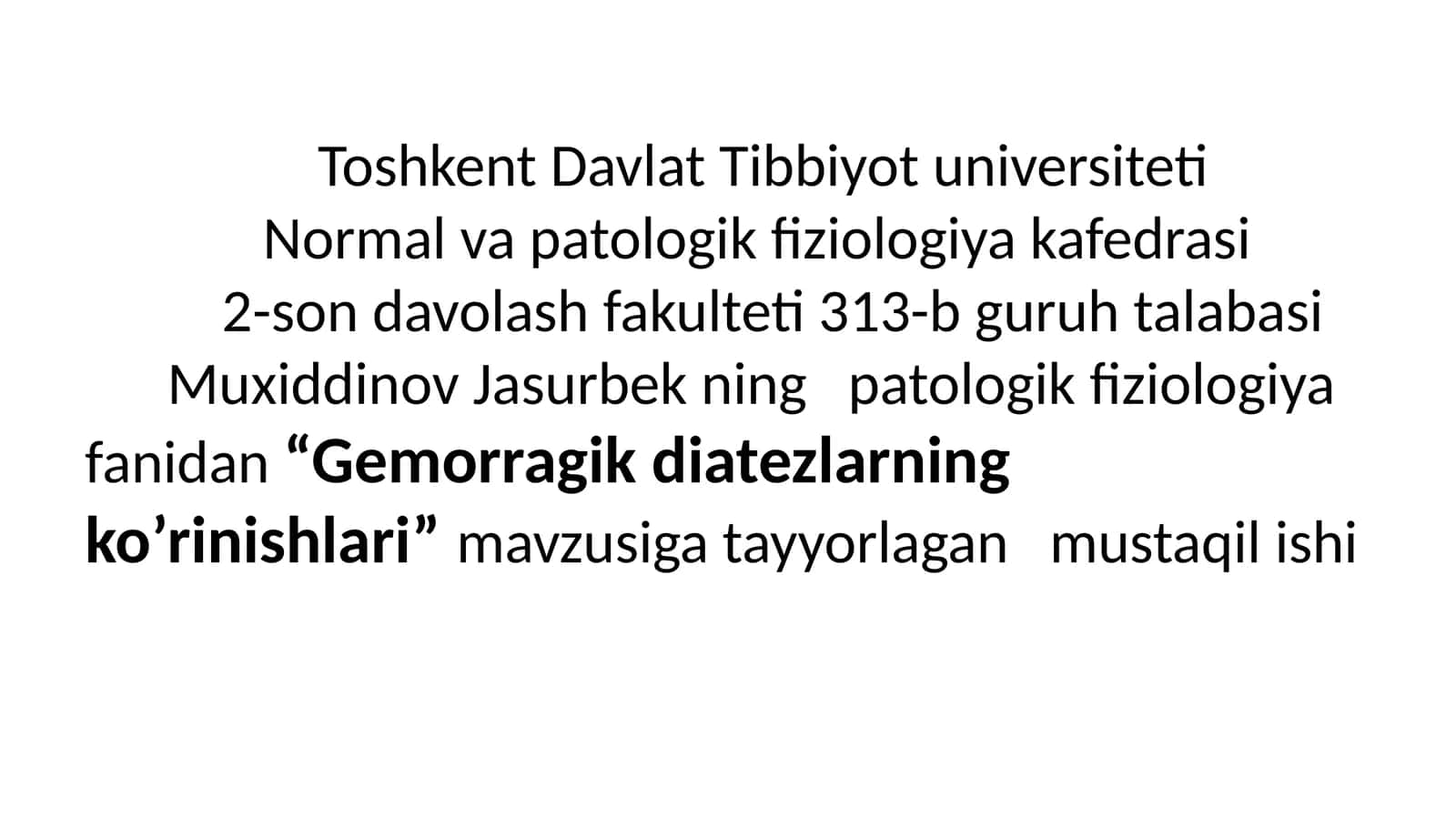 Gemorragik diatezlarning ko’rinishlari 1