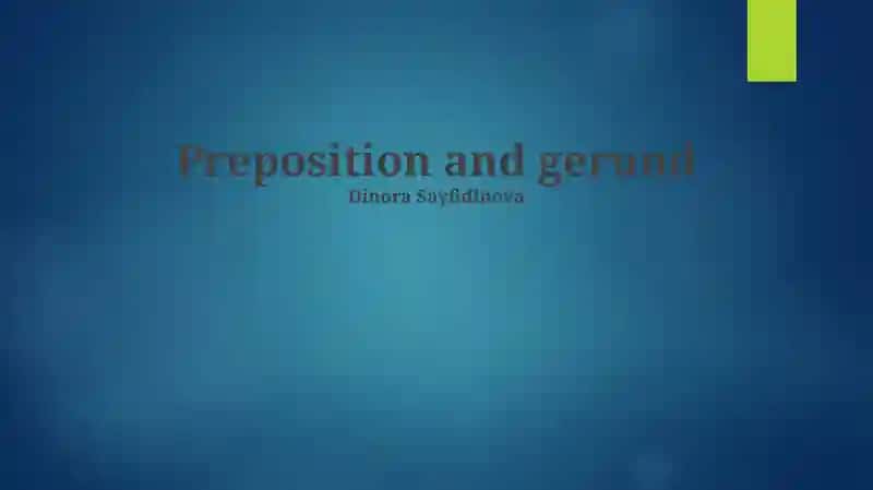 Preposition and gerund