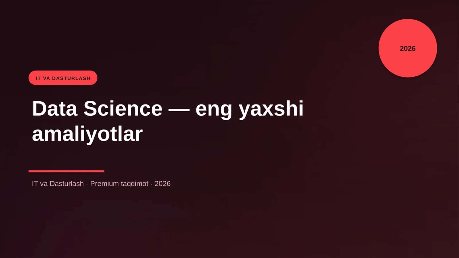Data Science — eng yaxshi amaliyotlar 1