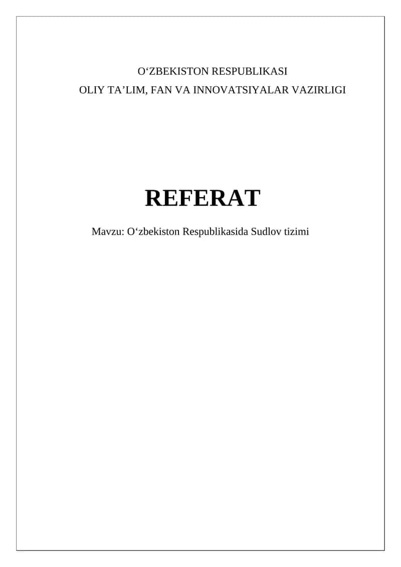 Oʻzbekiston Respublikasida Sudlov tizimi 1