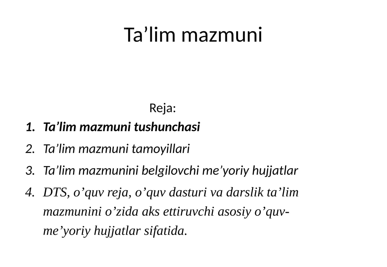 Ta’lim mazmuni 1