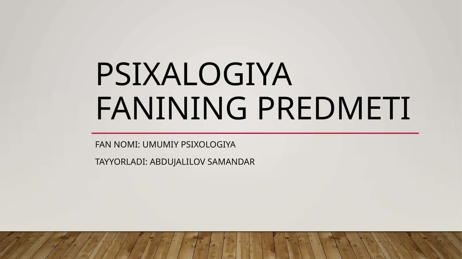 Psixalogiya fanining predmeti 1