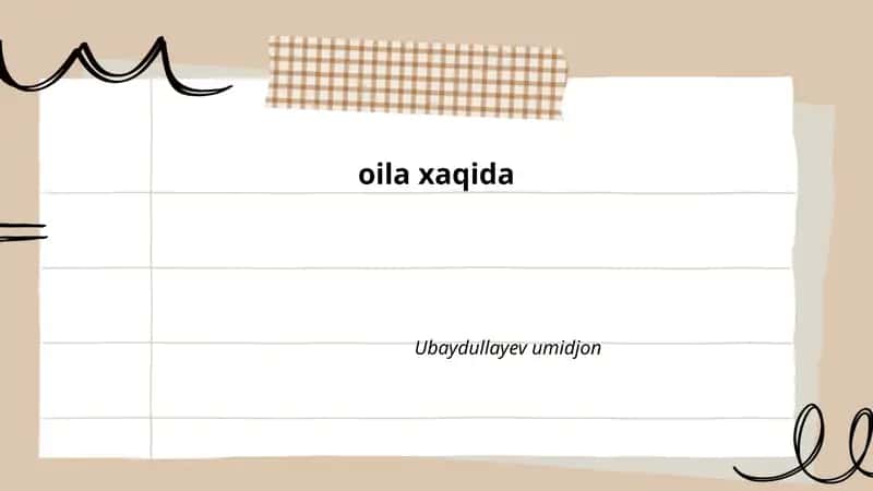 Oila va oilaviy qadriyatlar 1