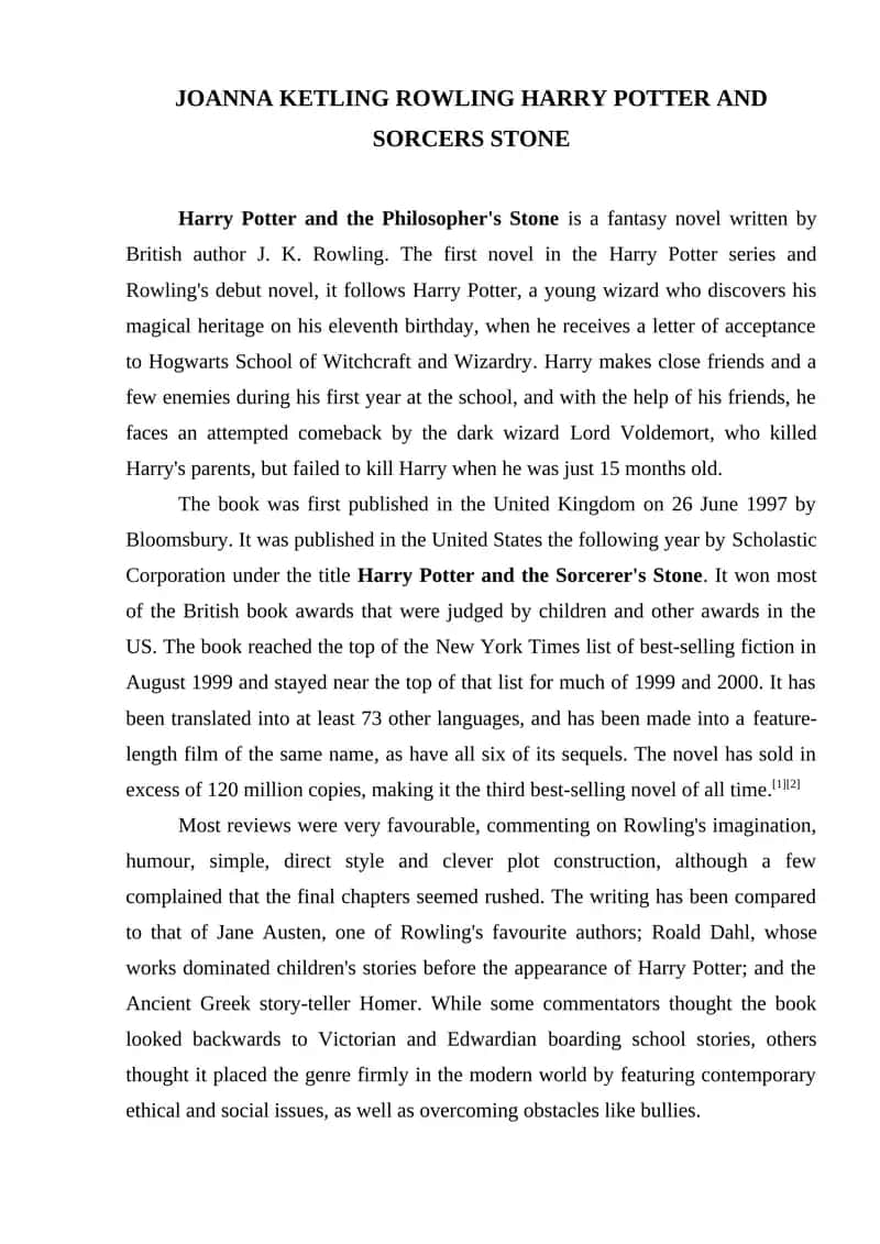 Harry Potter and the Philosopher's Stone 1