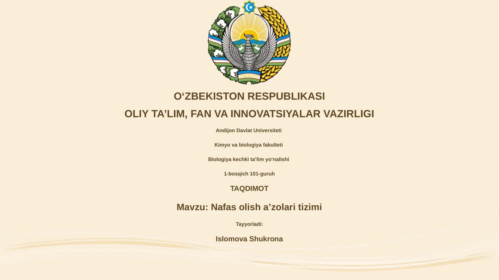 Nafas olish aʼzolari tizimi 1