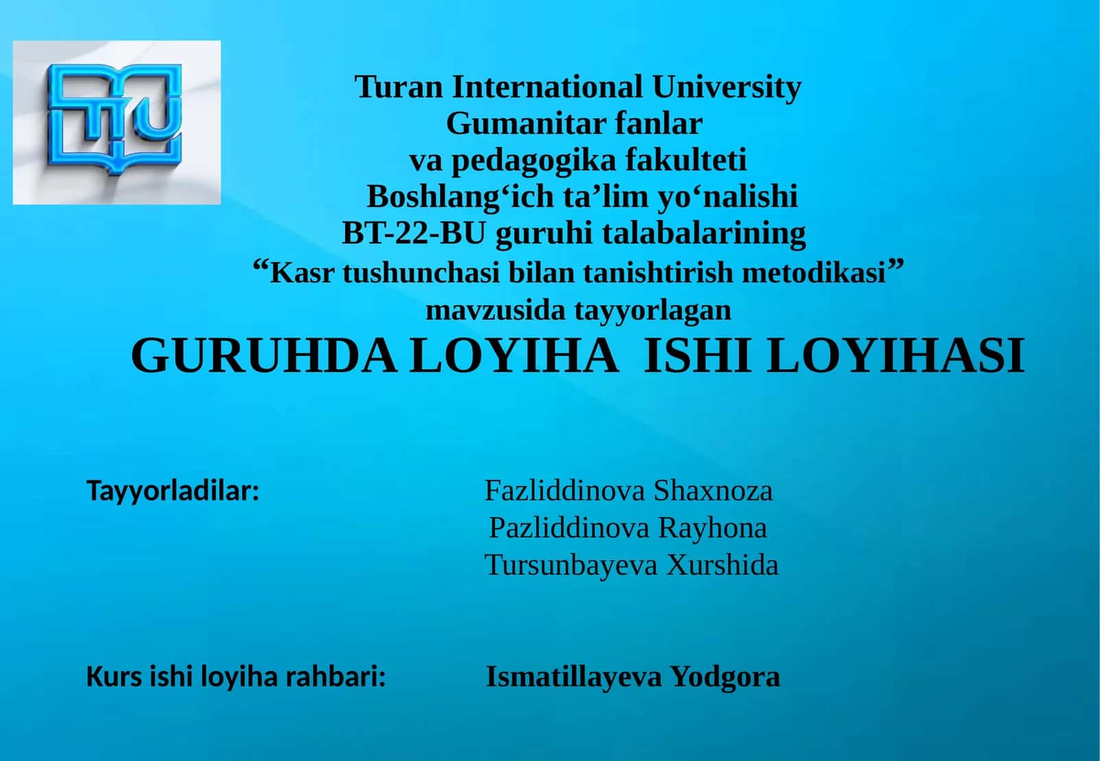 Kasr tushunchasi bilan tanishtirish metodikasi 1