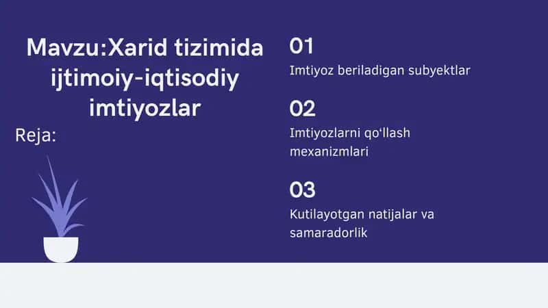 Xarid tizimida ijtimoiy-iqtisodiy imtiyozlar 1