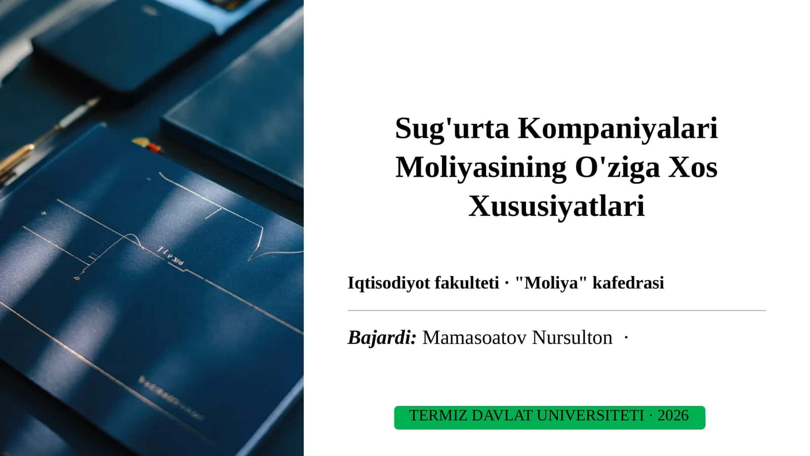 Sug'urta Kompaniyalari Moliyasining O'ziga Xos Xususiyatlari 1