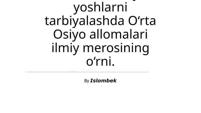 Xorazmiy va Matematikaning Asoslari 1