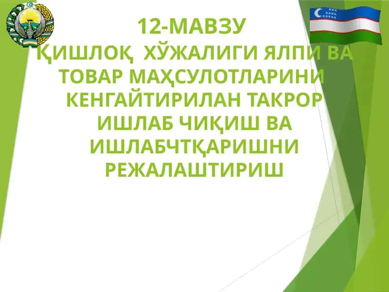 ЎРМОН ВА БАЛИҚЧИЛИК ХЎЖАЛИГИ 1