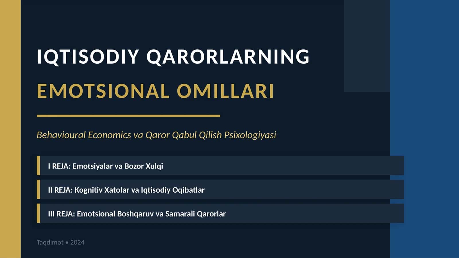 IQTISODIY QARORLARNING EMOTSIONAL OMILLARI 1