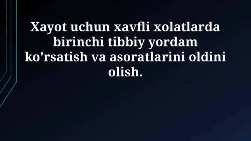 Birinchi yordam kursi 1