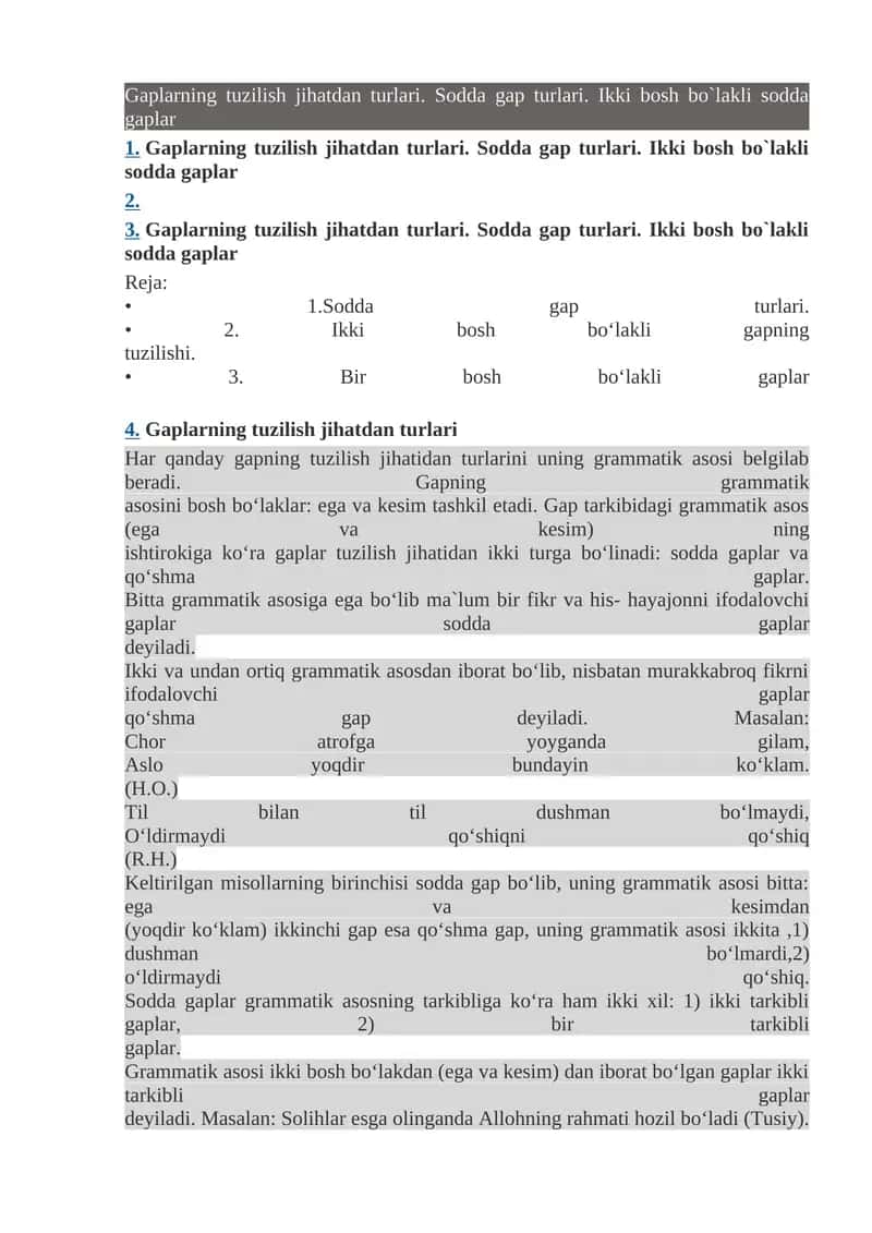 Gaplarning tuzilish jihatdan turlari 1