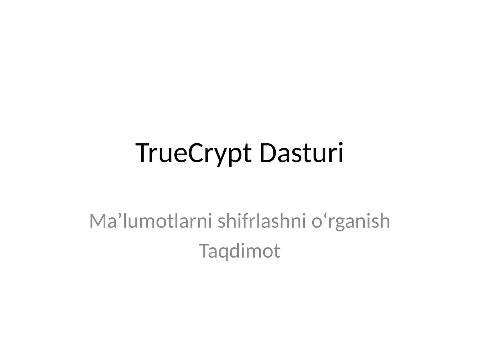 TrueCrypt Dasturi 1