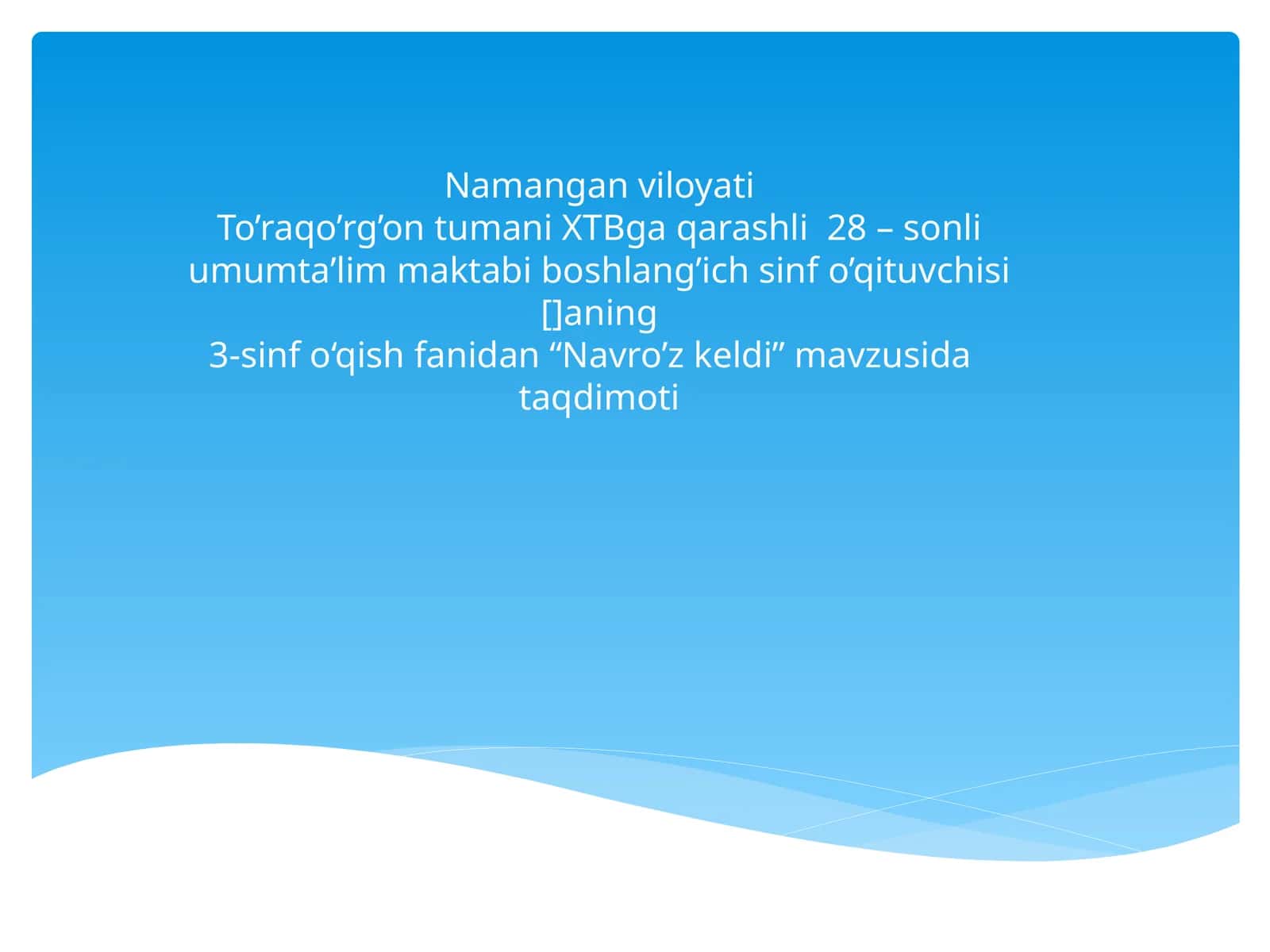 "Navro’z keldi" mavzusida taqdimoti 1
