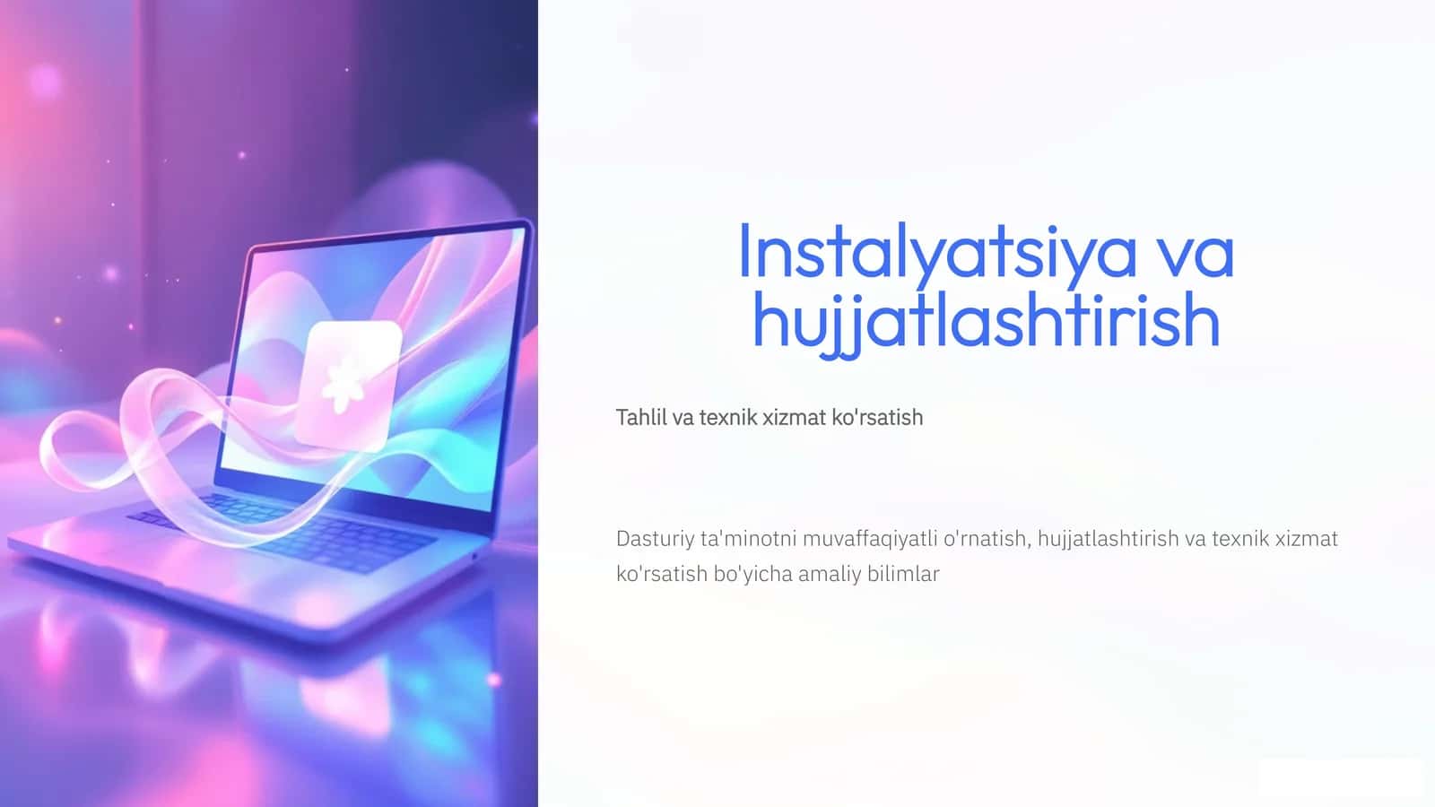 Instalyatsiya va hujjatlashtirish 1