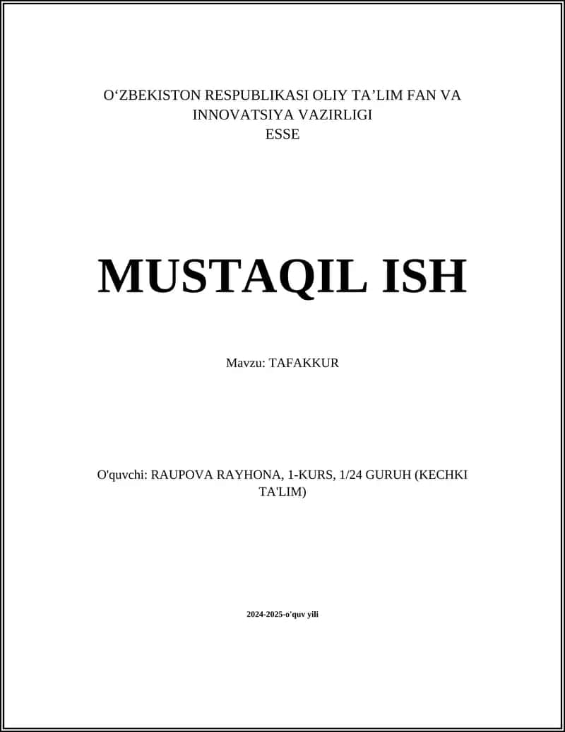 TAFAKKUR 1