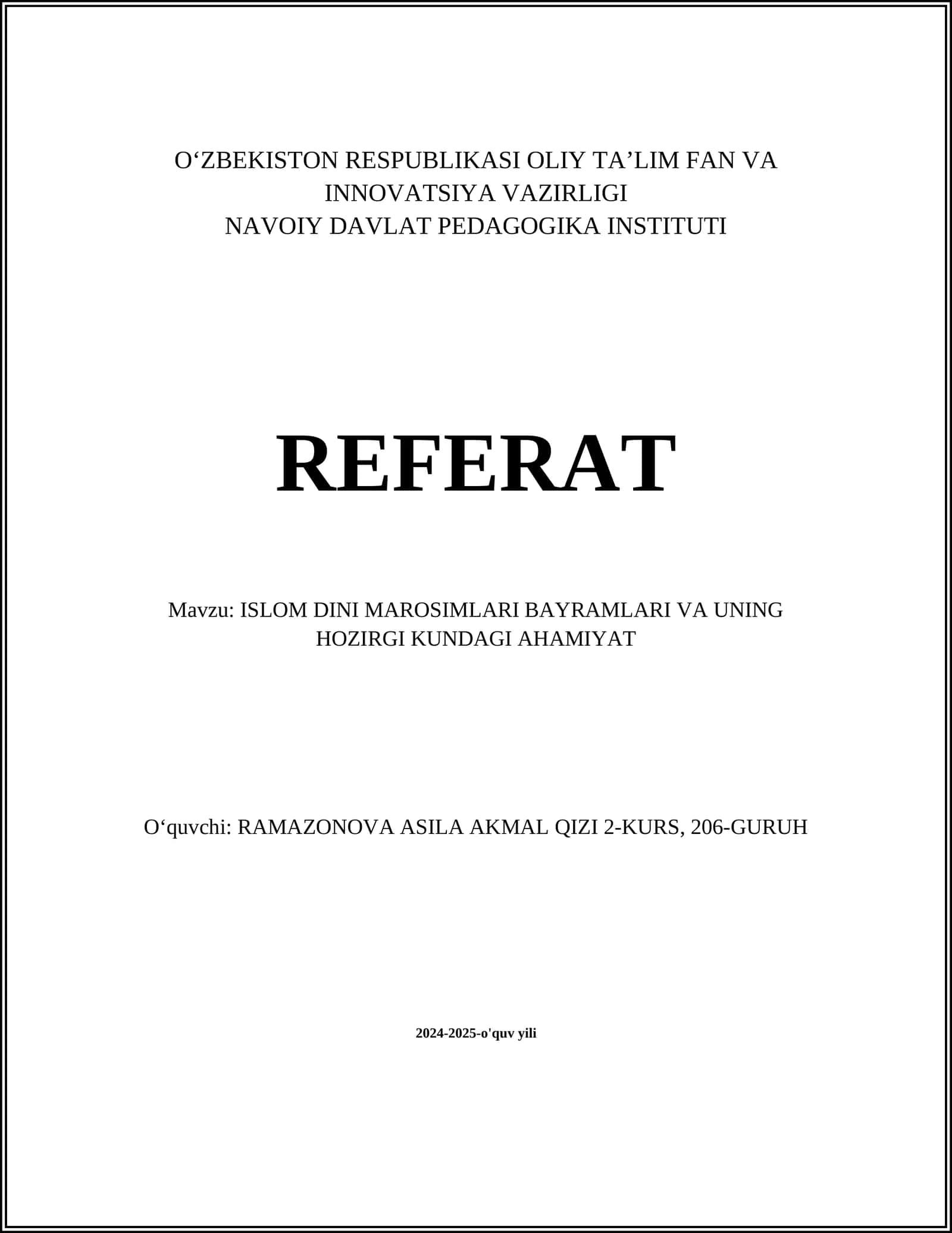 Ramazon hayiti (Eid al-Fitr) 1