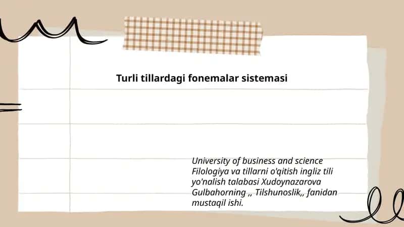 Turli tillardagi fonemalar sistemasi 1