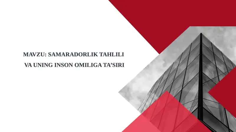 SAMARADORLIKTAHLILI VA UNING INSON OMILIGA TA’SIRI 1