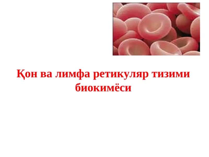 Қон ва лимфа ретикуляр тизими биокимёси 1