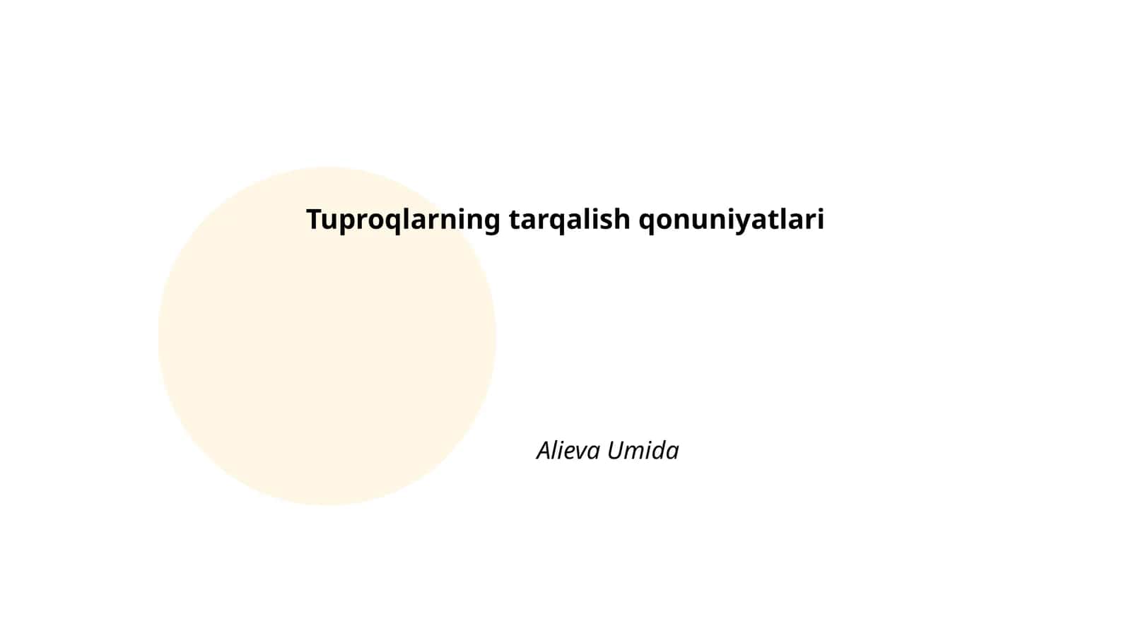 Tuproqlarning tarqalish qonuniyatlari 1