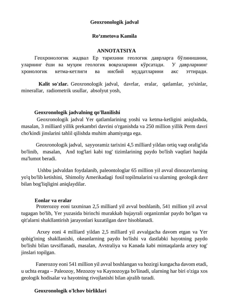 Geoxronologik jadval 1
