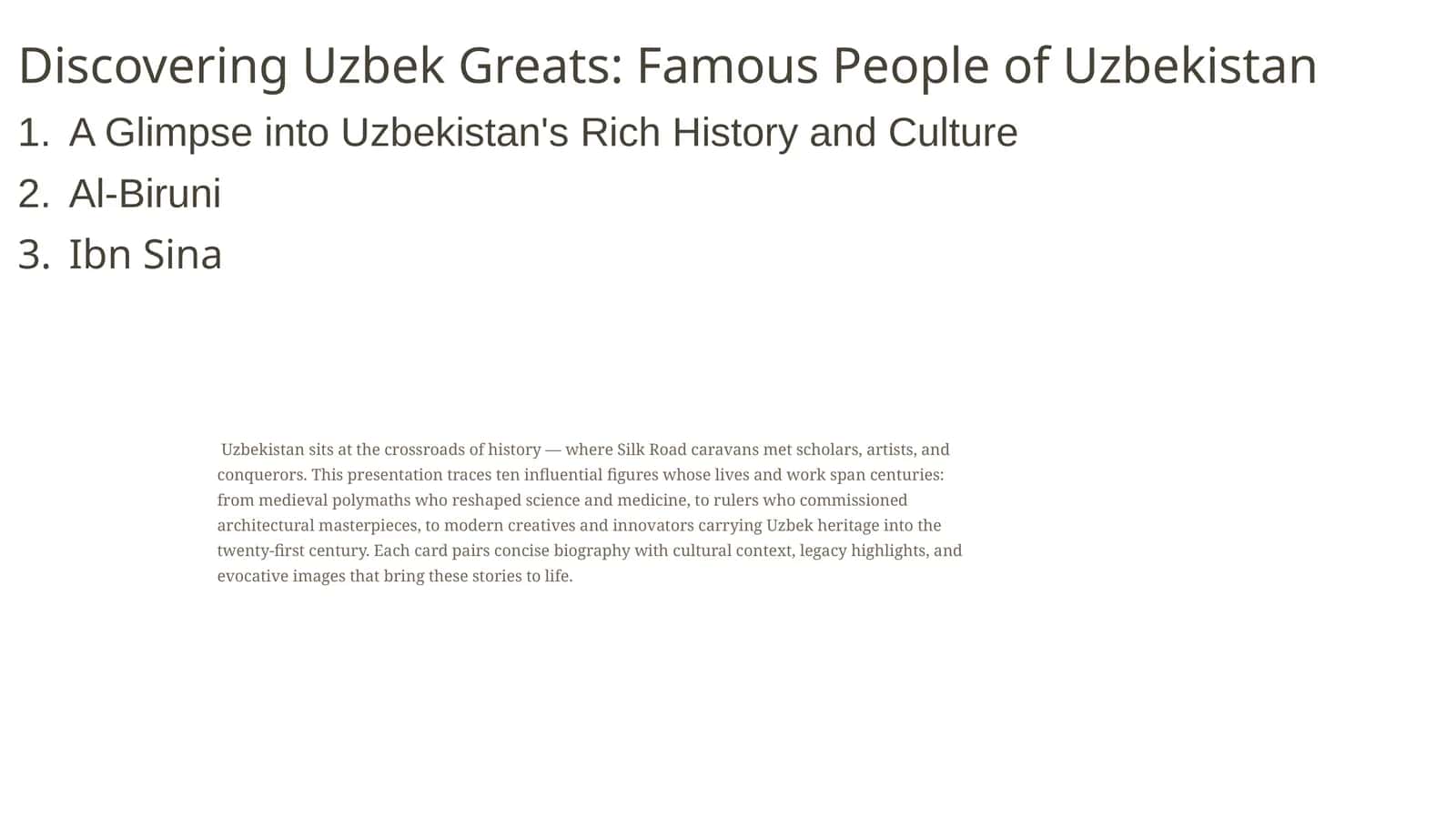 Discovering Uzbek Greats: Famous People of Uzbekistan 1