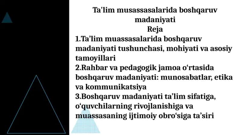 Ta'lim musassasalarida boshqaruv madaniyati 1