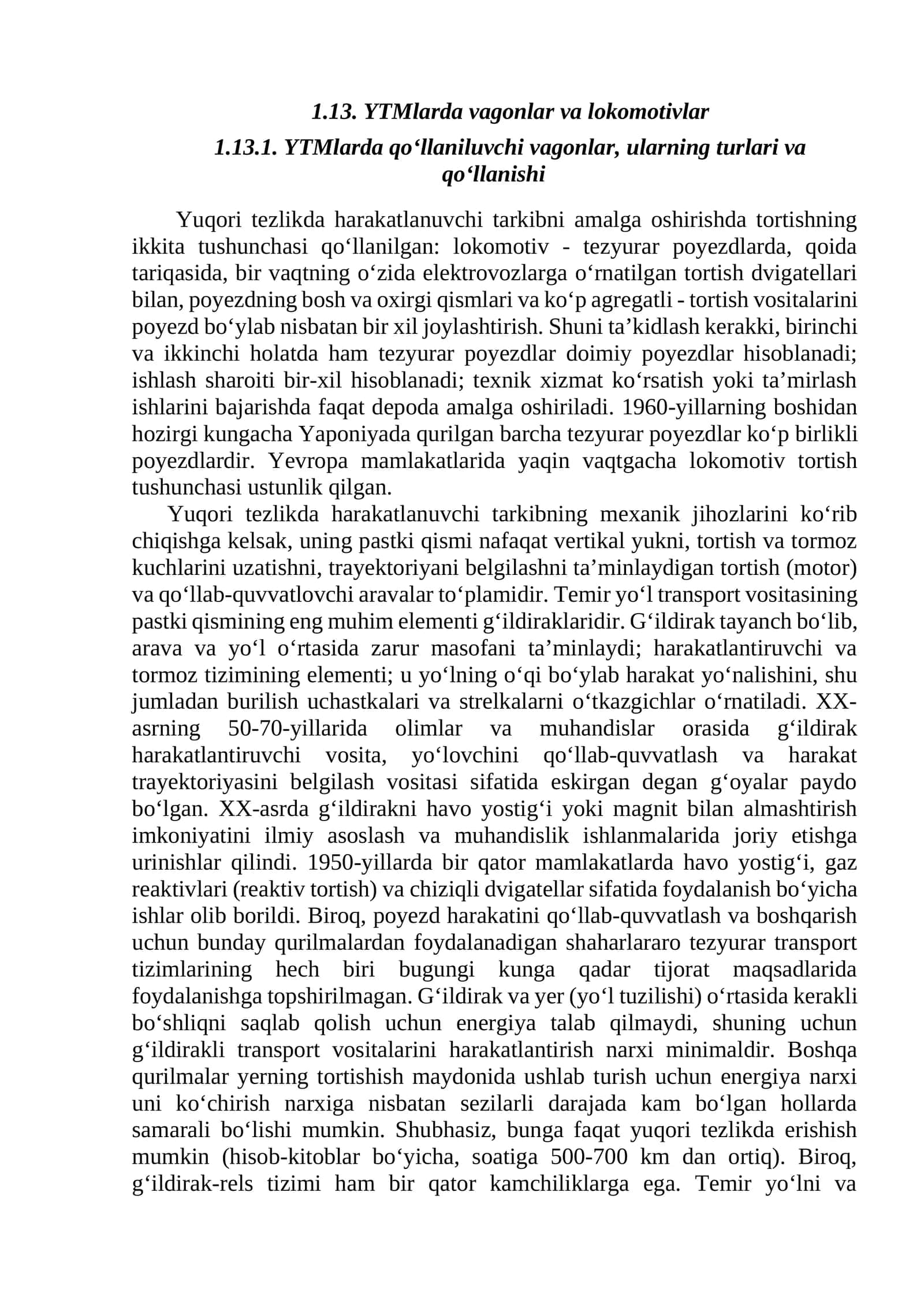 YTMlаrdа vаgonlаr vа lokomotivlаr 1