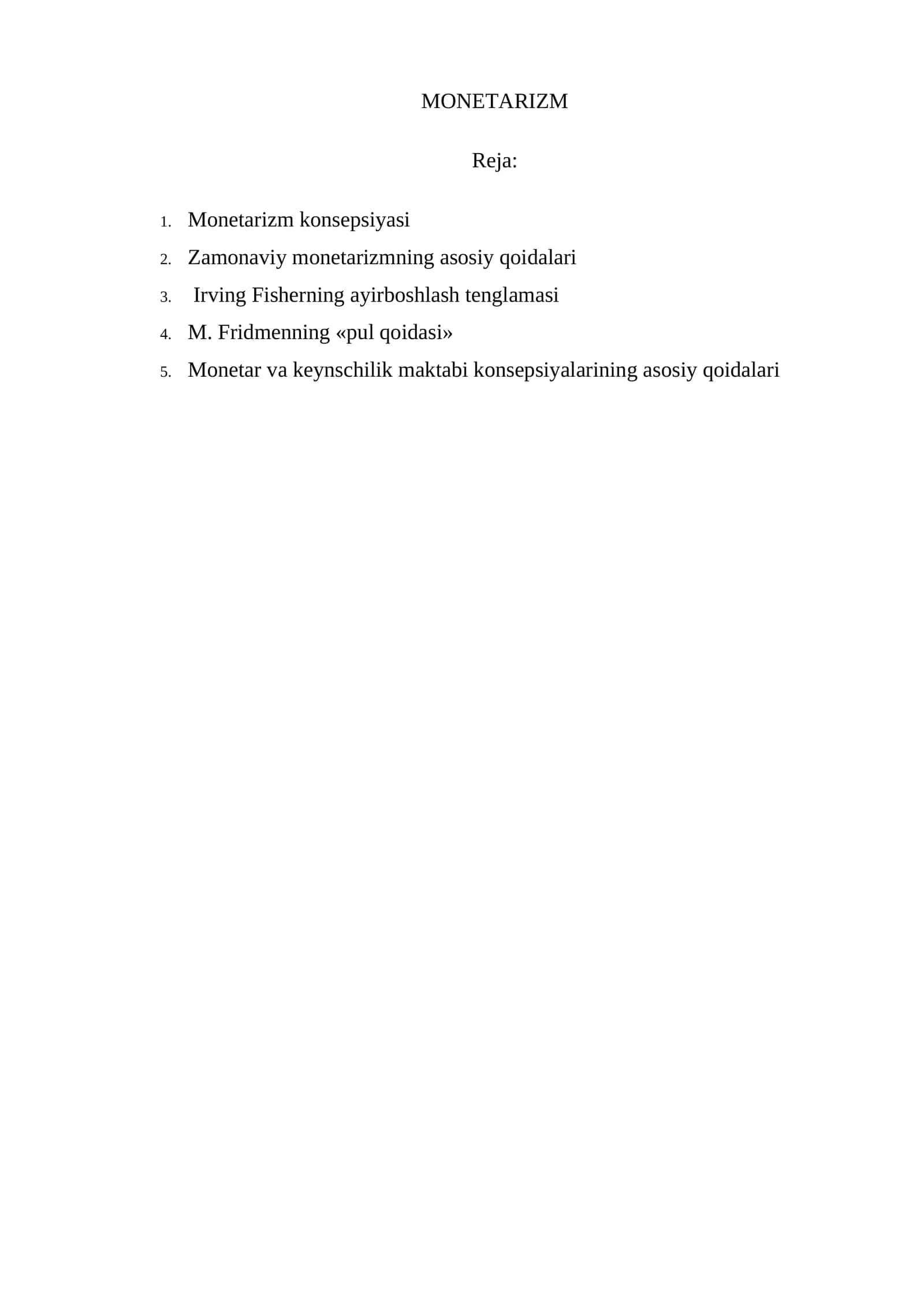 Monetarizm 1