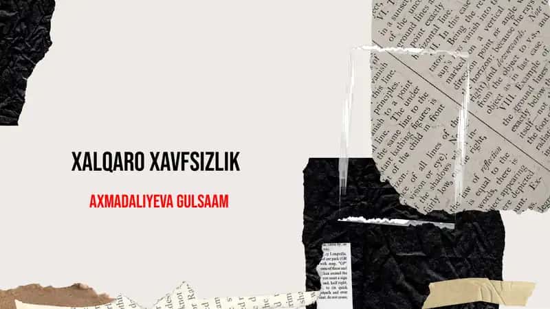 Xalqaro xavfsizlik 1