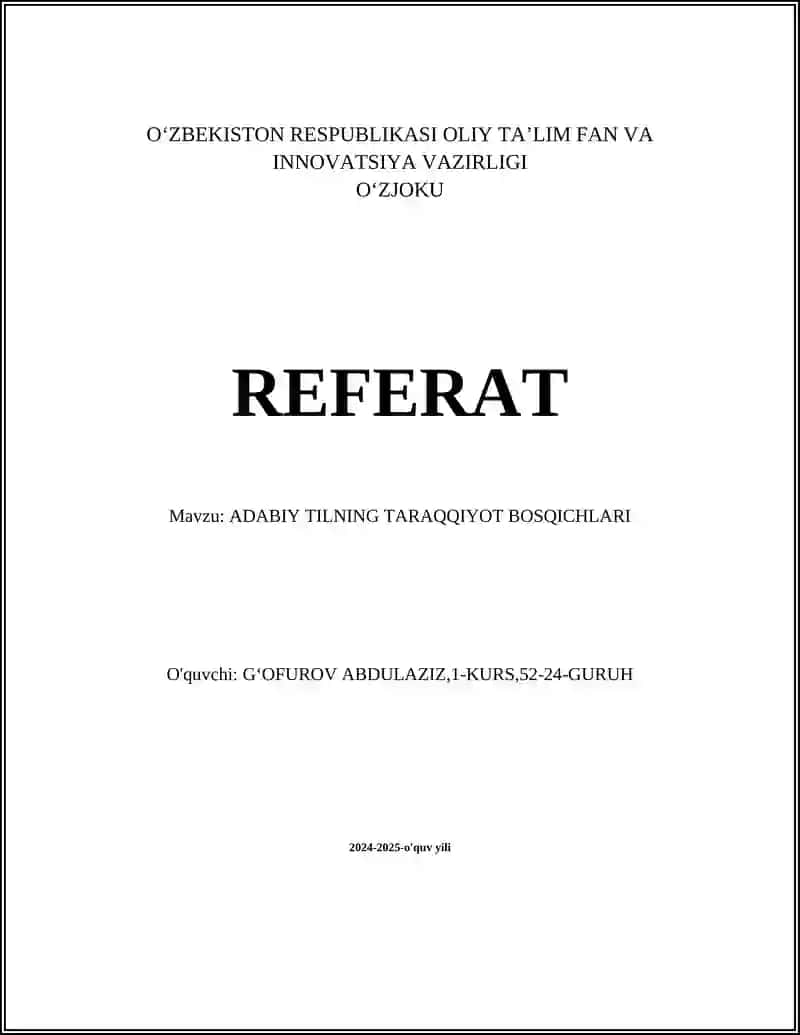 Oʻzbek adabiy tili tarixi