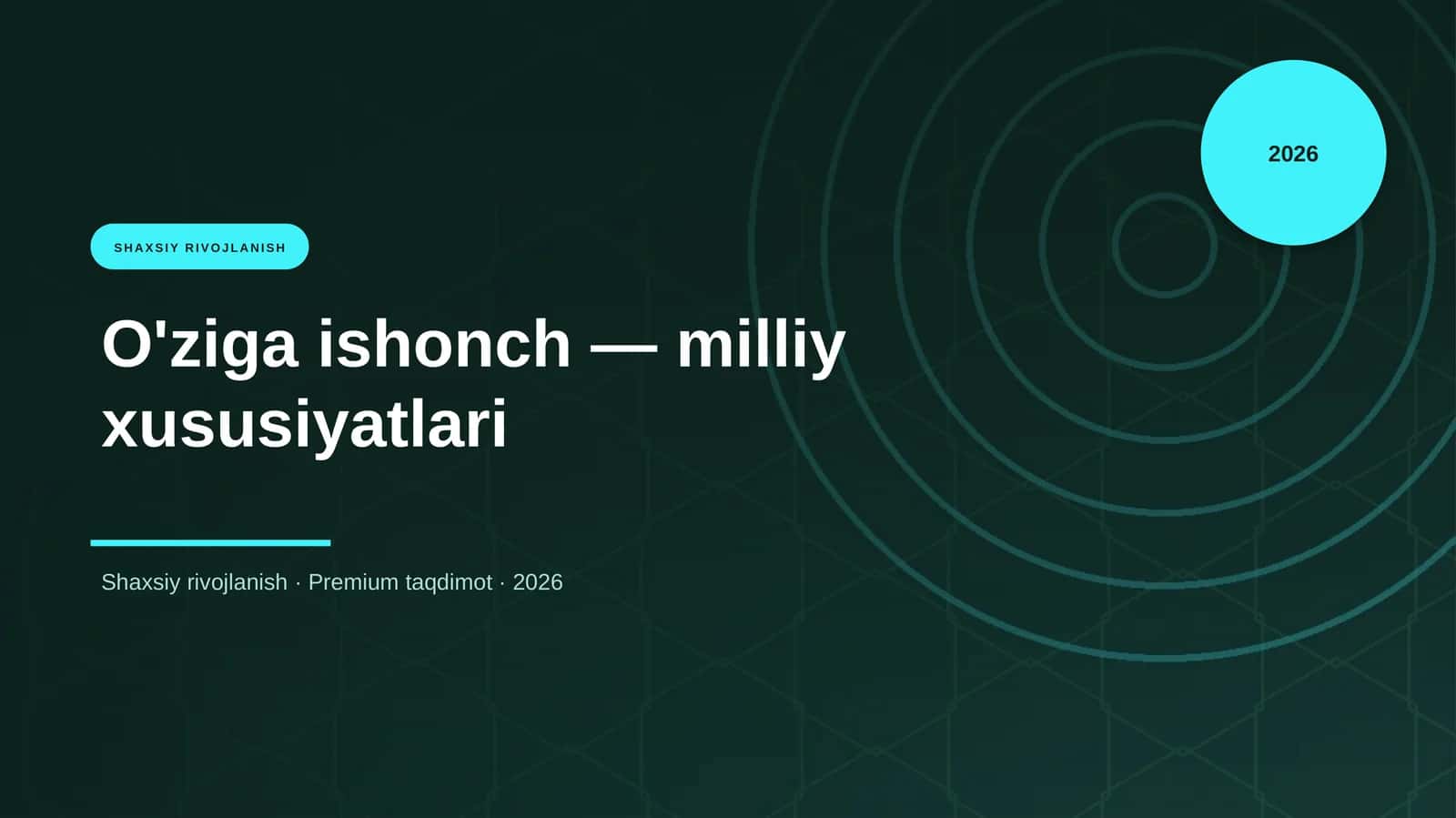 O'ziga ishonch — milliy xususiyatlari 1