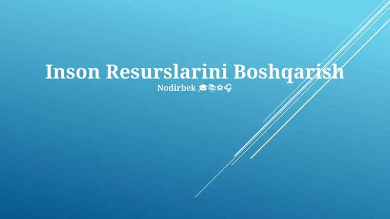 Inson Resurslarini Boshqarish 1