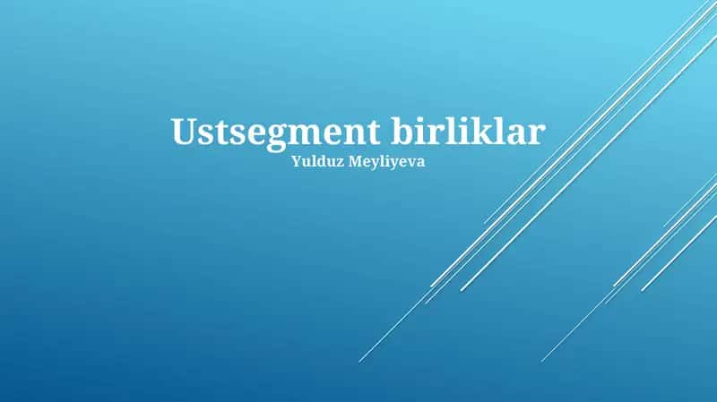 Ustsegment birliklar 1